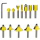 Router Bit Set 12pc Plastic Box 1/4 Shank